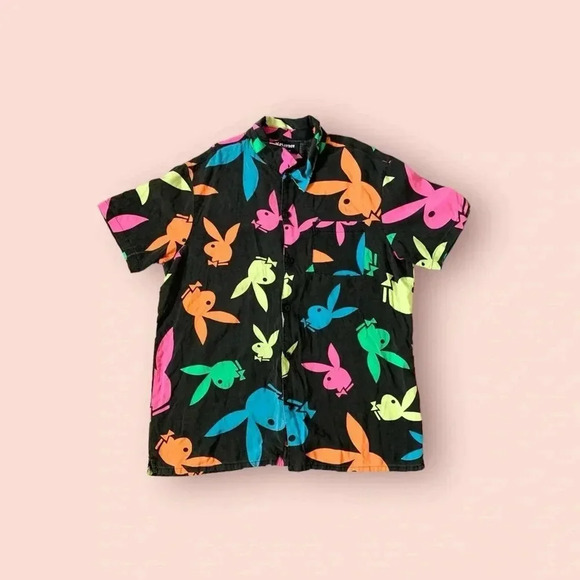 Playboy by pacsun men short sleeve button down shirt - Picture 1 of 10